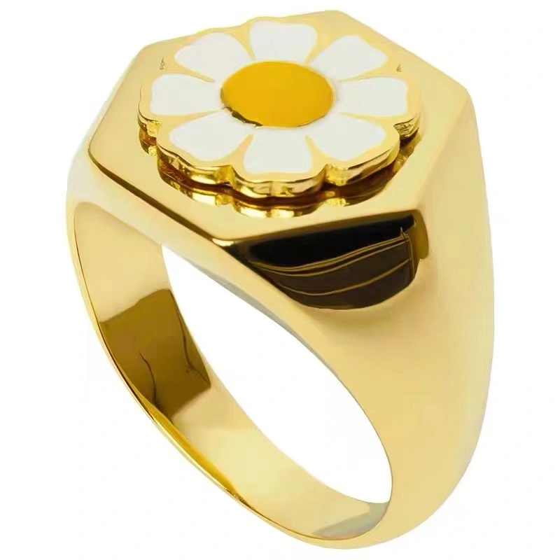 Four-Leaf Clover Ring Female Ins Niche Combination Ring Female