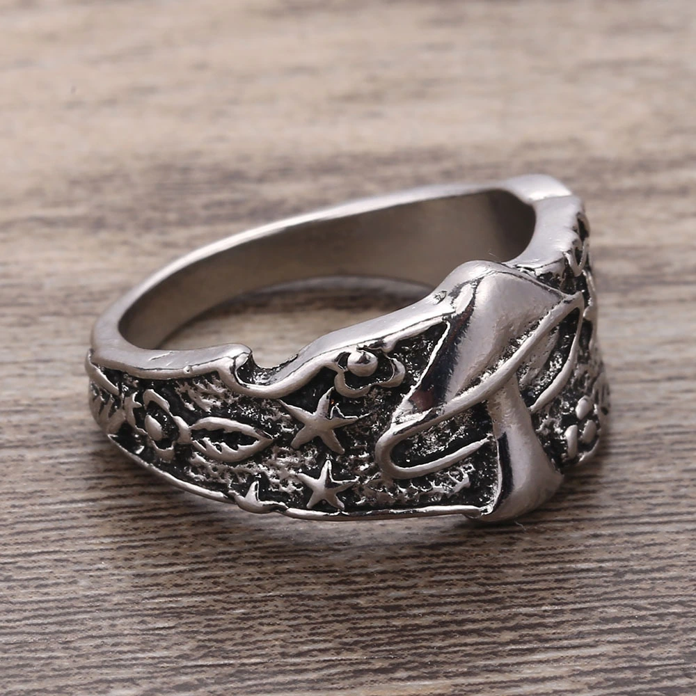 Punk Hip Hop Star Flower Leaf European and American Ring