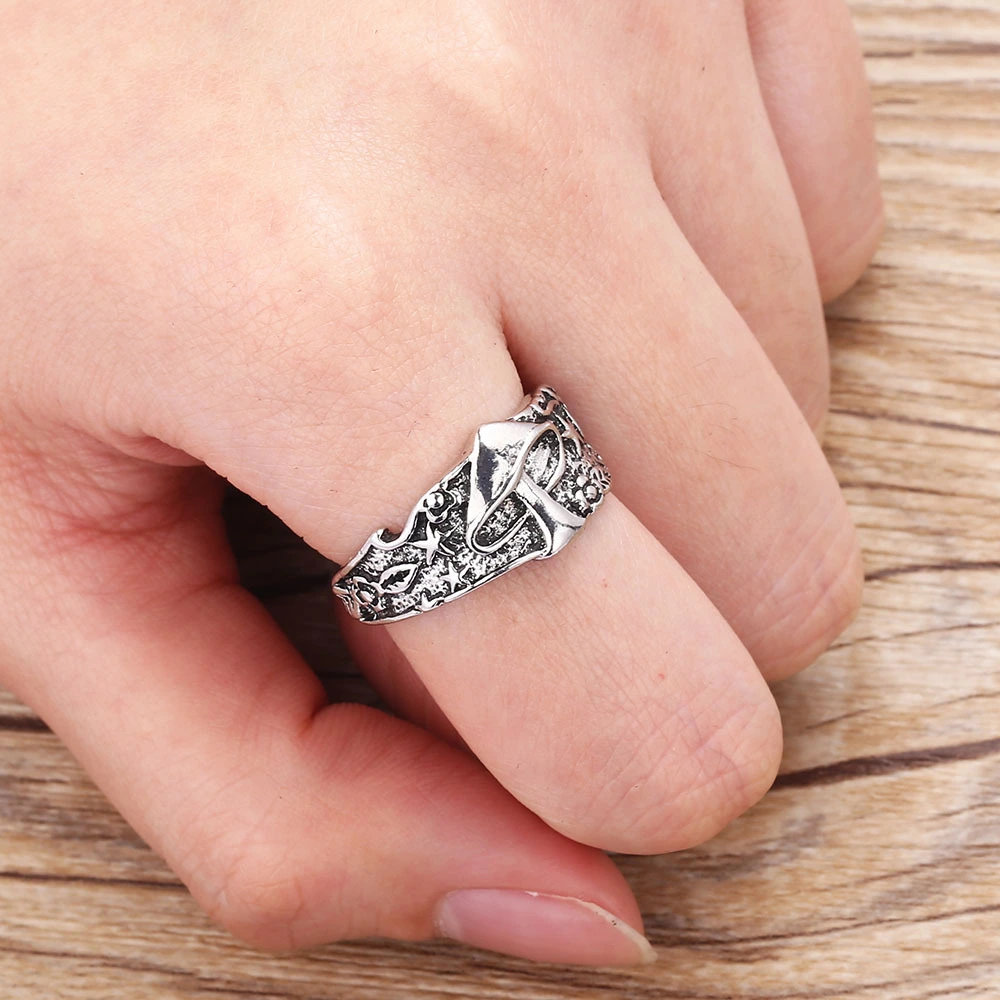 Punk Hip Hop Star Flower Leaf European and American Ring