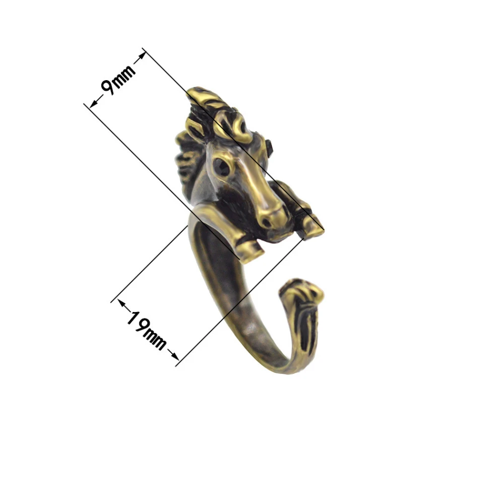 New Style Adjustable Personalized Horse Retro Ring