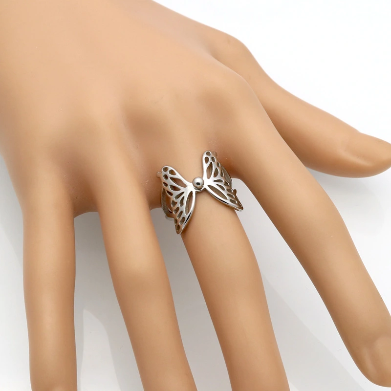 Butterfly Wings Flying Hollow Ring Ring