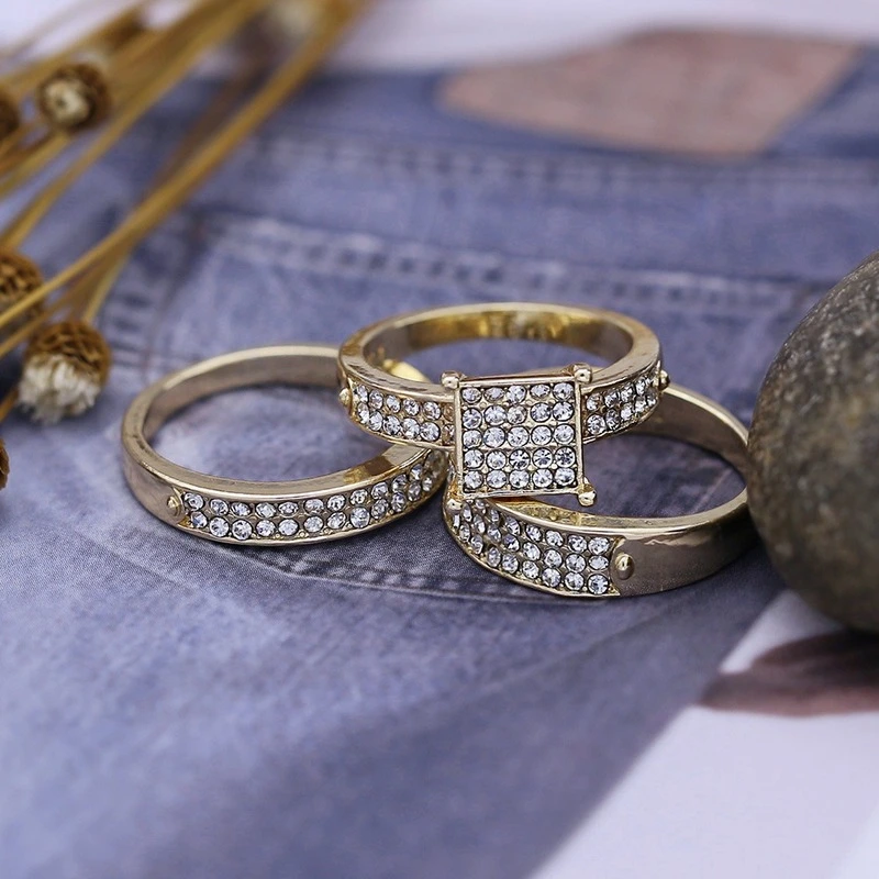 Couple's Three-Piece Ring European And American Fashion Three-In-One Ring