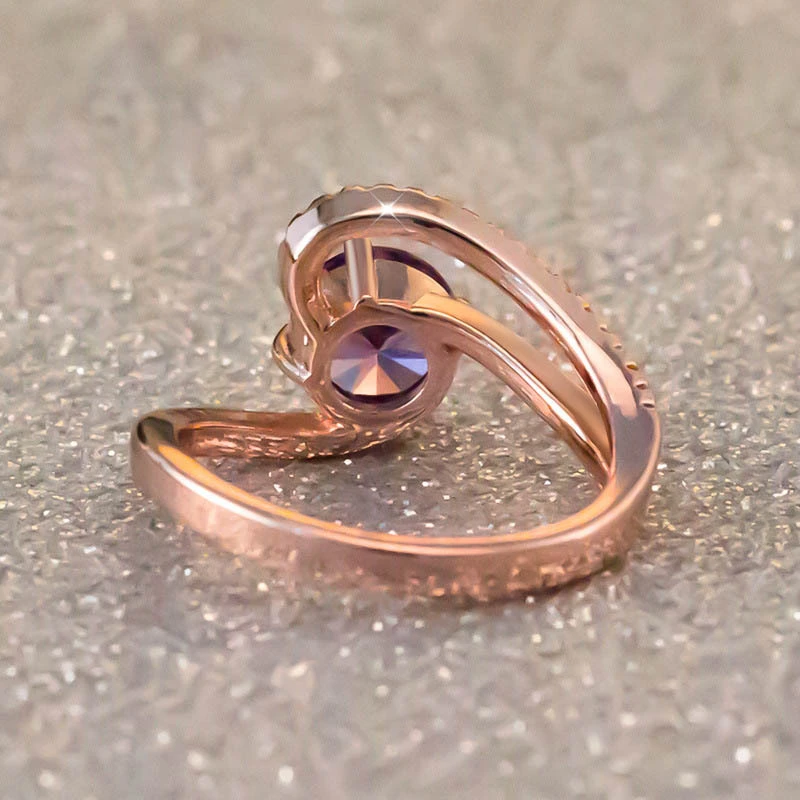 Purple Crystal Zircon Ring