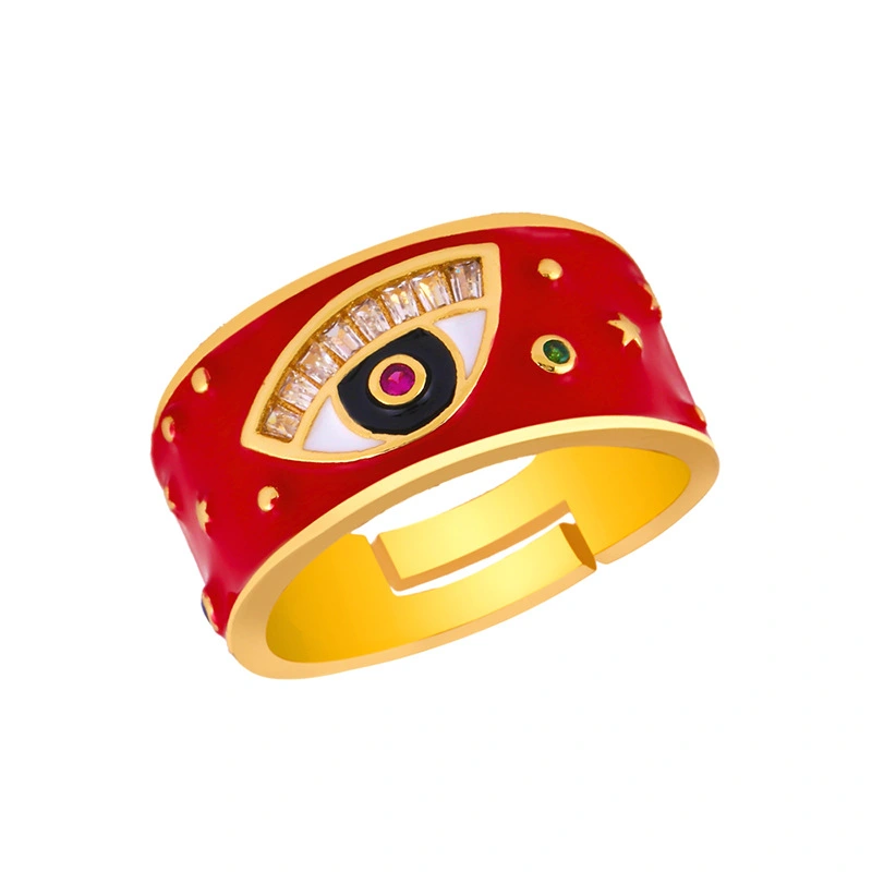 Creative Diamond Oil Dripping Devil's Eye Ring