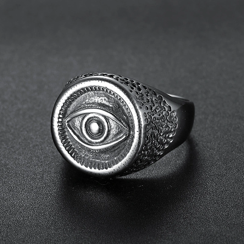 Eye of Horus Titanium Steel Men's Ring European and American Personalized Jewelry