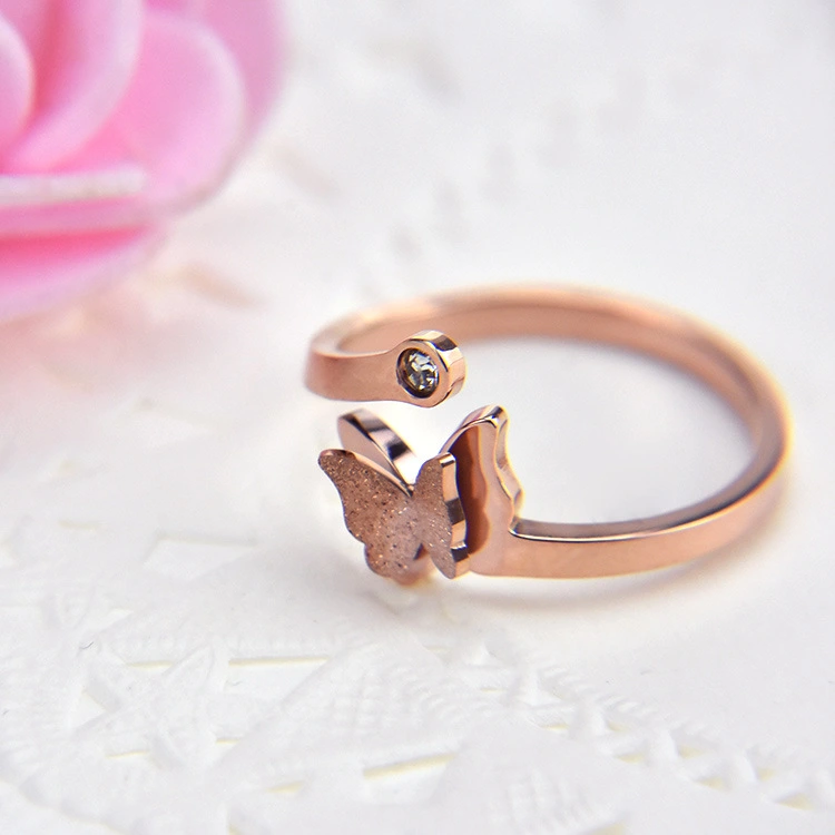 Frosted Butterfly Ring