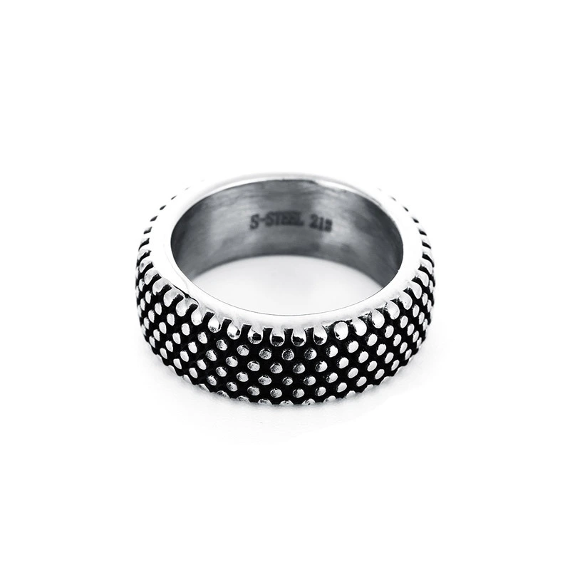 Minimalist Titanium Steel Ring Geometry Domineering Domineering Punk Dot Titanium Steel Ring