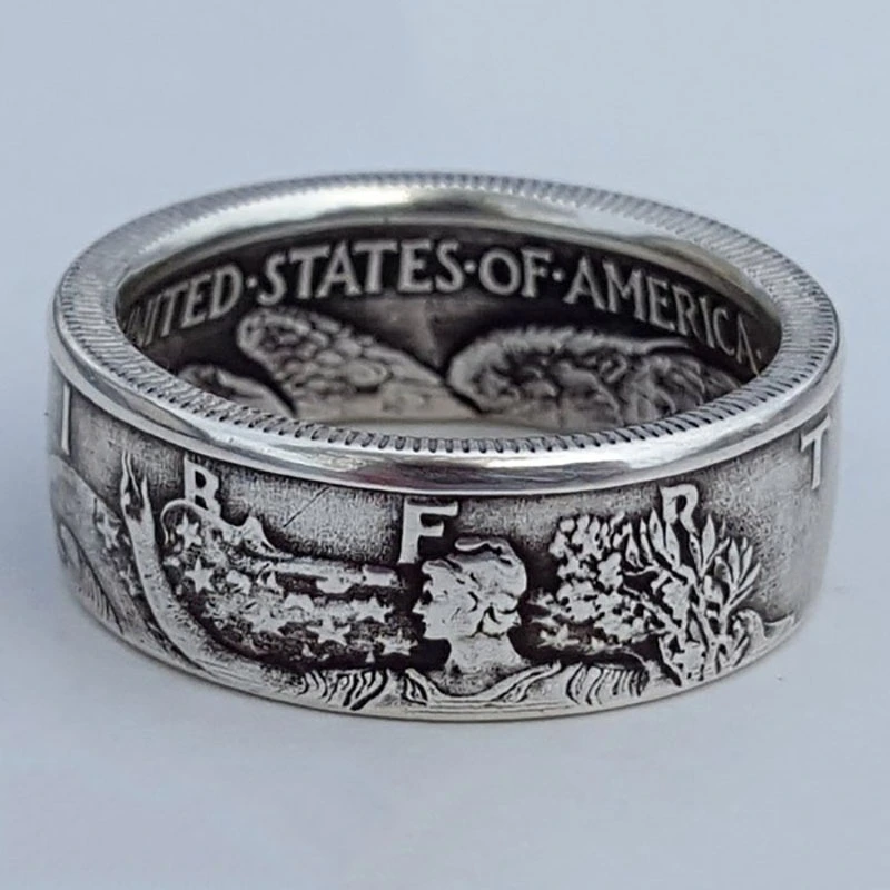 Antique Coin Morgan Silver Dollar Ring