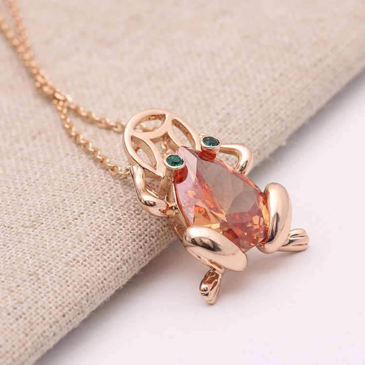 Exaggerated Golden Toad Necklace Female Long All-match Pendant Jewelry