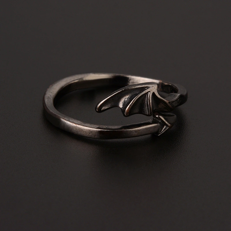 Devil Wings Two color Couple Ring Opening Adjustable