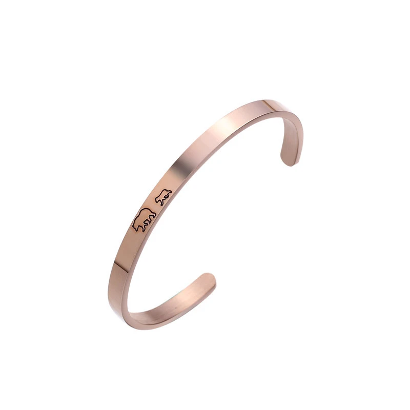 Fashion Lettering Bracelet Cute Mama Bear Titanium Steel Bracelet Bracelet Customizable Wholesale