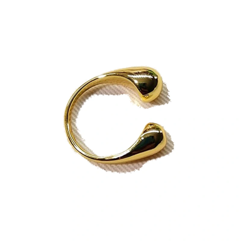 Simple European And American Metal Gold Plated Open Ring