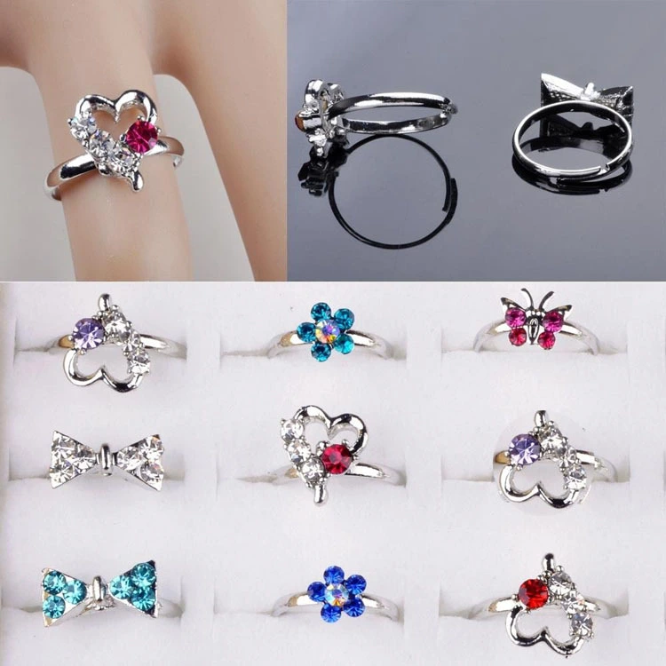 Color Diamond Ring Korean Jewelry Adjustable Ring With Color Diamond