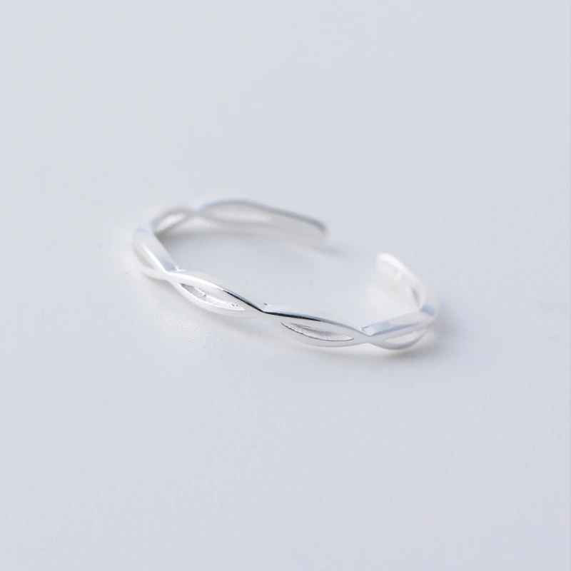 S925 Korean Baroque Style Diamond Three-piece Ring Set