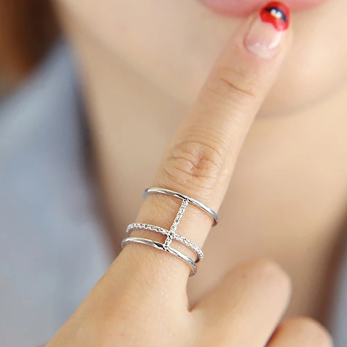 Cross Three-tier Diamond Ring