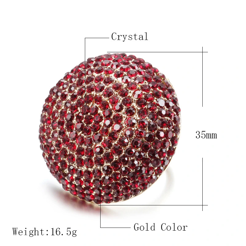 Ring High-End Full Diamond Wide Face Open Joint Ring Index Finger Ring Jewelry