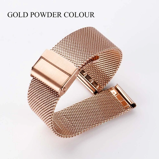 Stainless Steel Double Safety Buckle Milanese Braided Mesh Belt