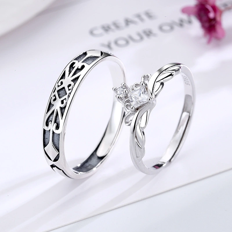 The Princess And The Knight Couple Ring Sterling Silver S925 A Pair Of Men And Women Original Niche Design Ring Souvenir Gift