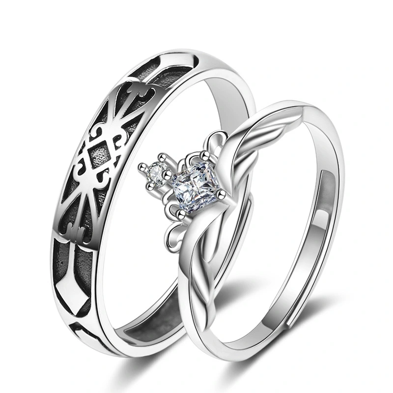 The Princess And The Knight Couple Ring Sterling Silver S925 A Pair Of Men And Women Original Niche Design Ring Souvenir Gift