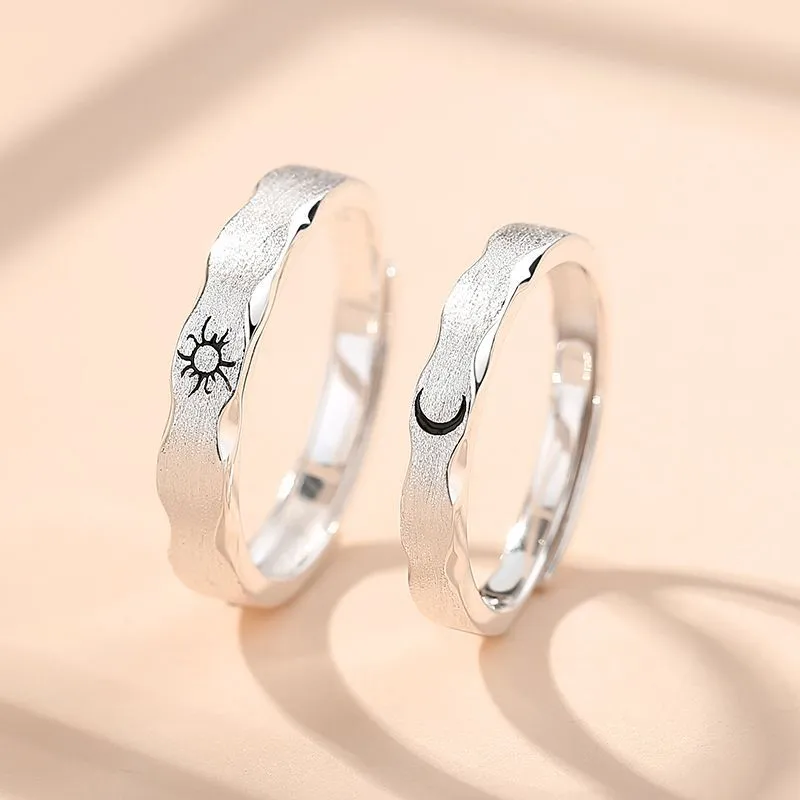 Fashionable And Simple Sun And Moon Opening Ring