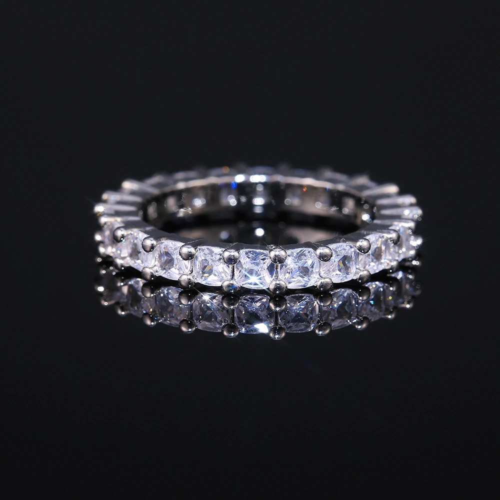 Full Circle Full Of Diamonds And Zircon Women's Ring, Silver-plated Jewelry, Hundreds Of Matching Rings