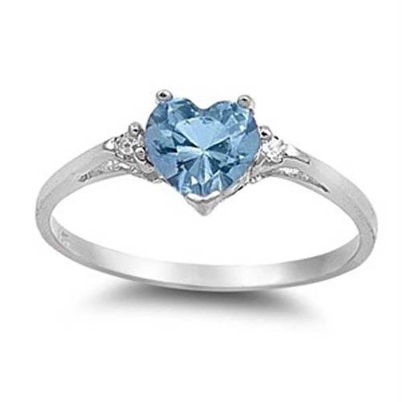 Love Heart-shaped Zircon Inlaid Copper And Silver Plated Fashion Jewelry