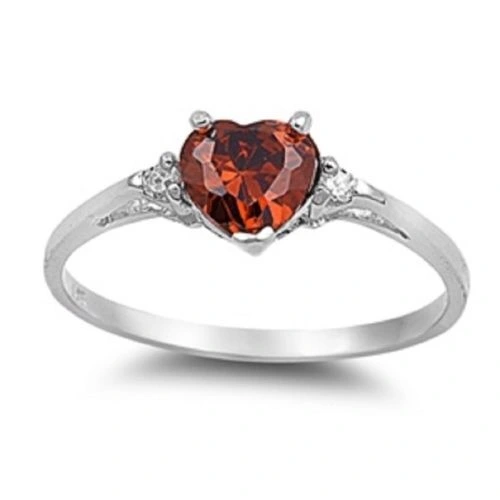 Love Heart-shaped Zircon Inlaid Copper And Silver Plated Fashion Jewelry