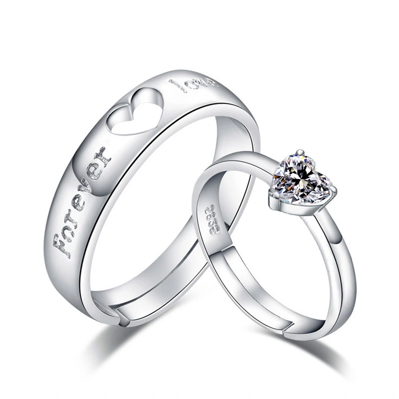 Love Heart-Shaped Eternal Opening Couple Tanabata Gift Ring