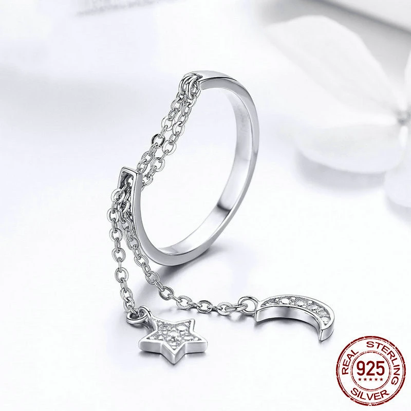 Adjustable Platinum-plated Fashion Sterling Silver Ring