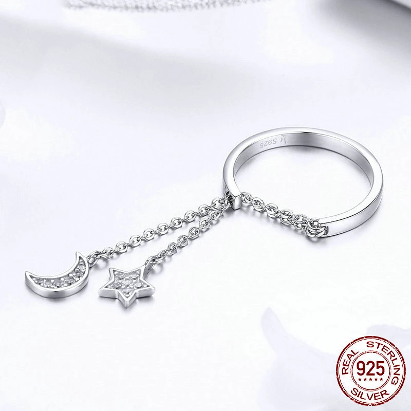 Adjustable Platinum-plated Fashion Sterling Silver Ring