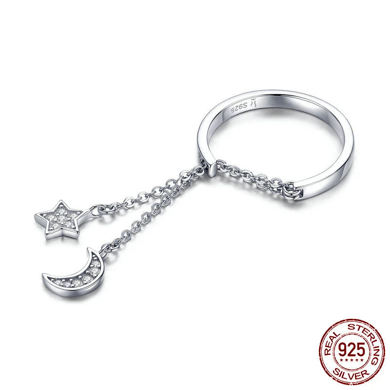 Adjustable Platinum-plated Fashion Sterling Silver Ring