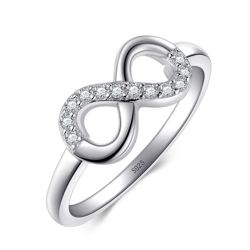  Cross-Border New S925 Silver Infinite Love Symbol Exquisite Sterling Silver Ring Female European And American Ins Popular Jewelry