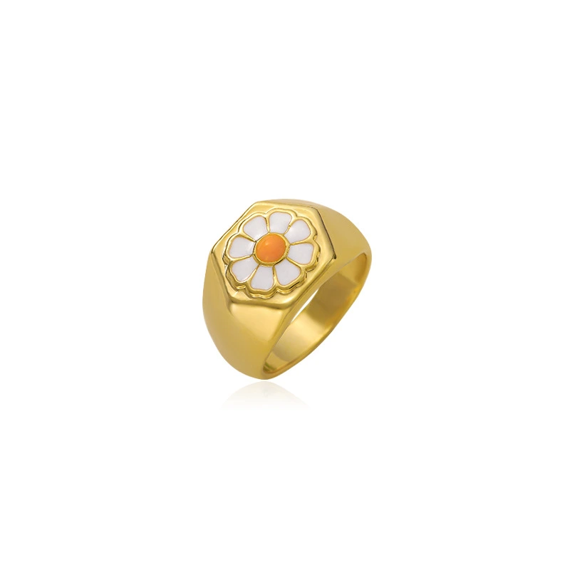 Simple Metal Daisy Small  Flower Ring