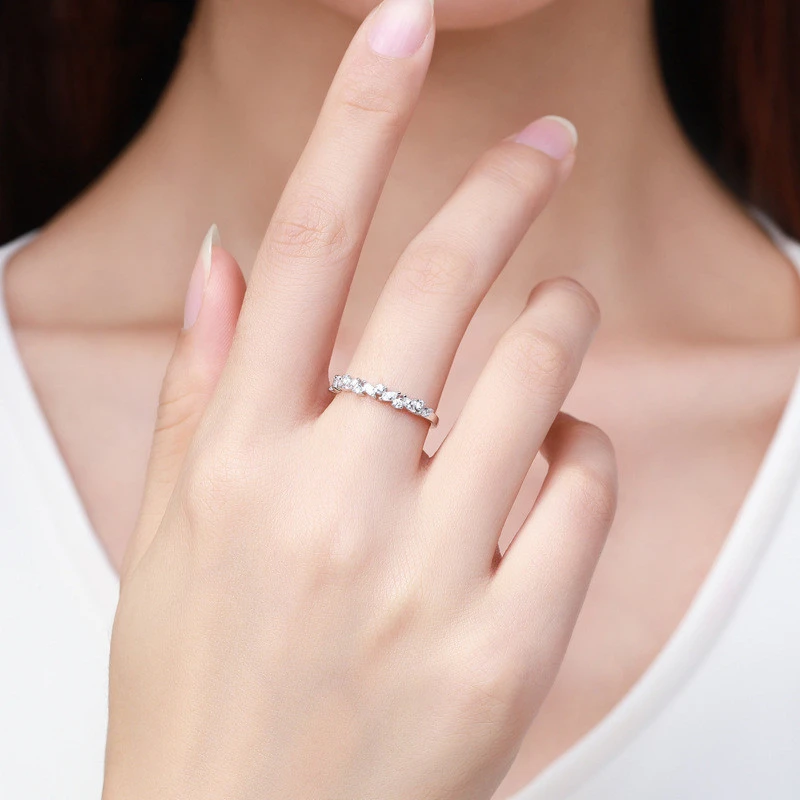 S925 Silver Diamond-shaped Zircon Japanese And Korean Fine Ring