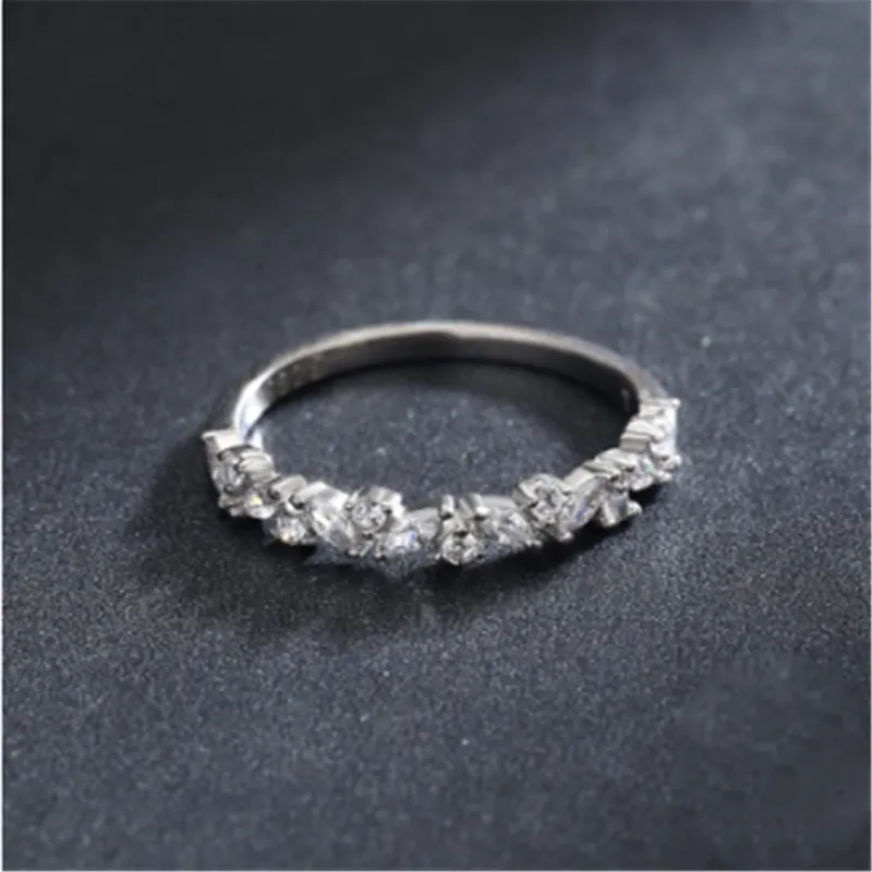 S925 Silver Diamond-shaped Zircon Japanese And Korean Fine Ring