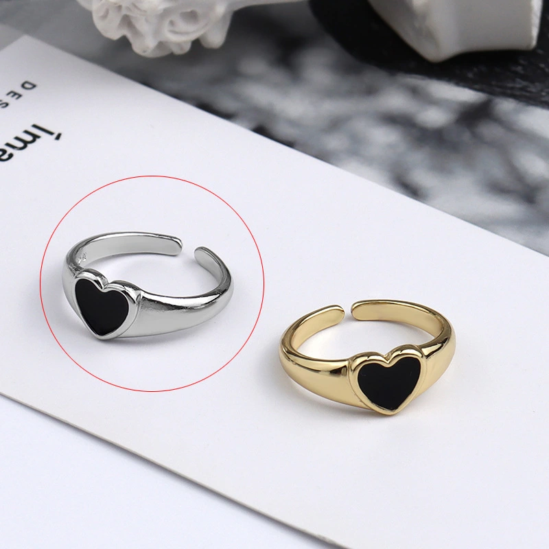 New Fashion Love Heart Hollow Ring Jewelry