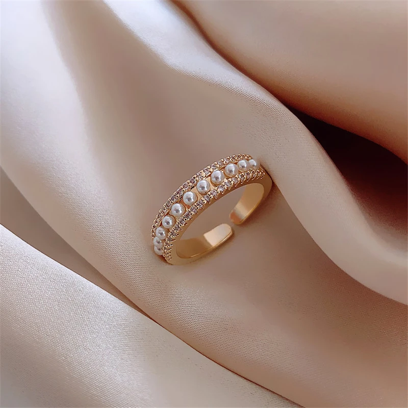 The New Micro-Inlaid Opening Fashion Personality Exaggerated Net Celebrity Simple And Cold Wind Ring