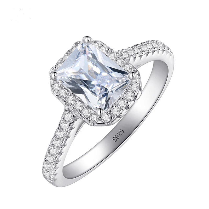 Classic Luxury Rectangular Zircon Ring