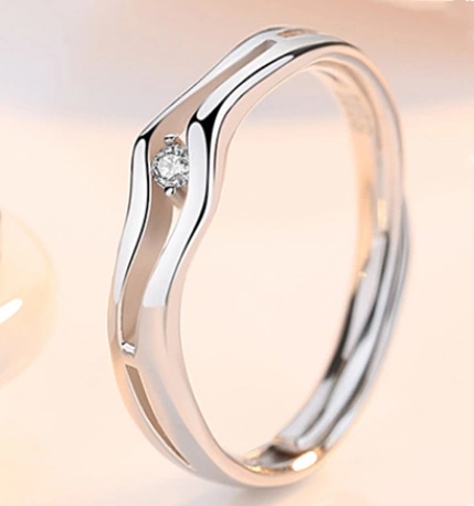 Flowing Love Couple Ring S925 Silver Pair Ring For Men And Women