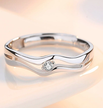 Flowing Love Couple Ring S925 Silver Pair Ring For Men And Women