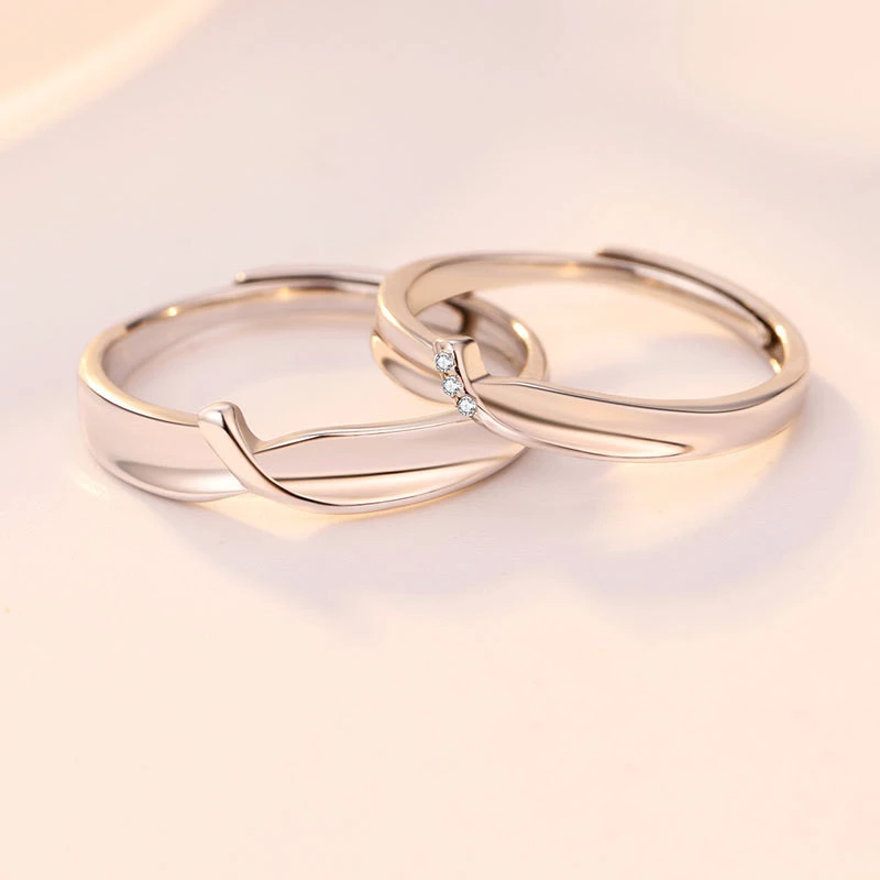 Fashion Personality S925 Silver Ring Men's Proposal Pair Ring Valentine's Day Send Girlfriend