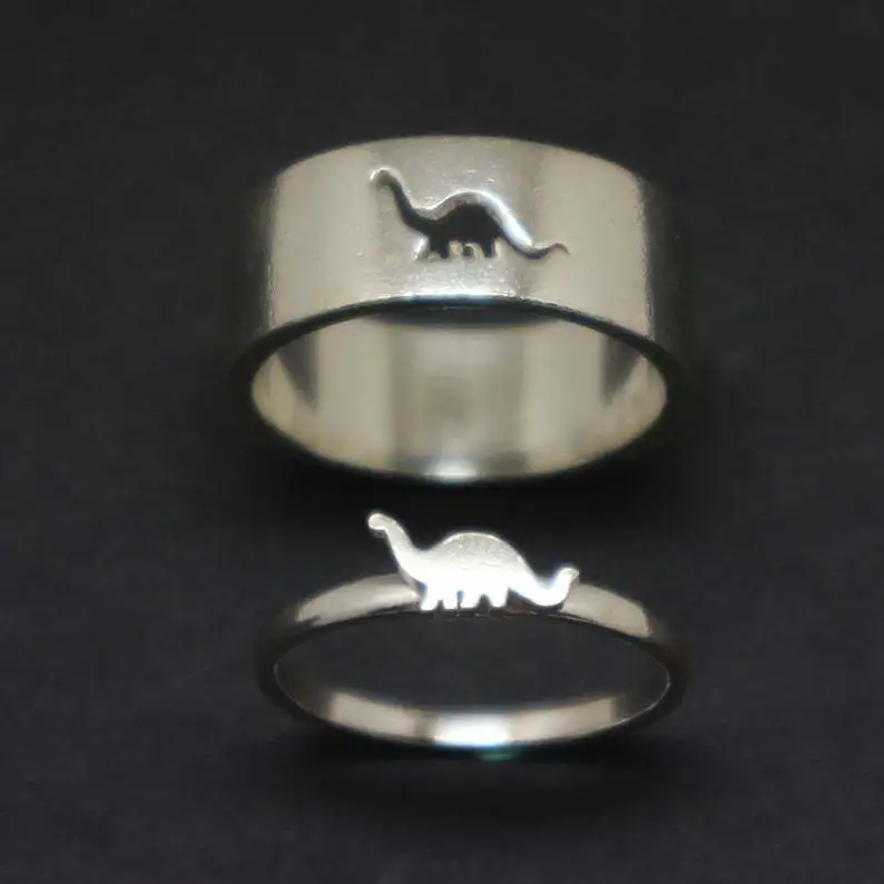 Pair Ring Ins Stainless Steel Dinosaur Ring, All Sizes, Wholesale In Stock