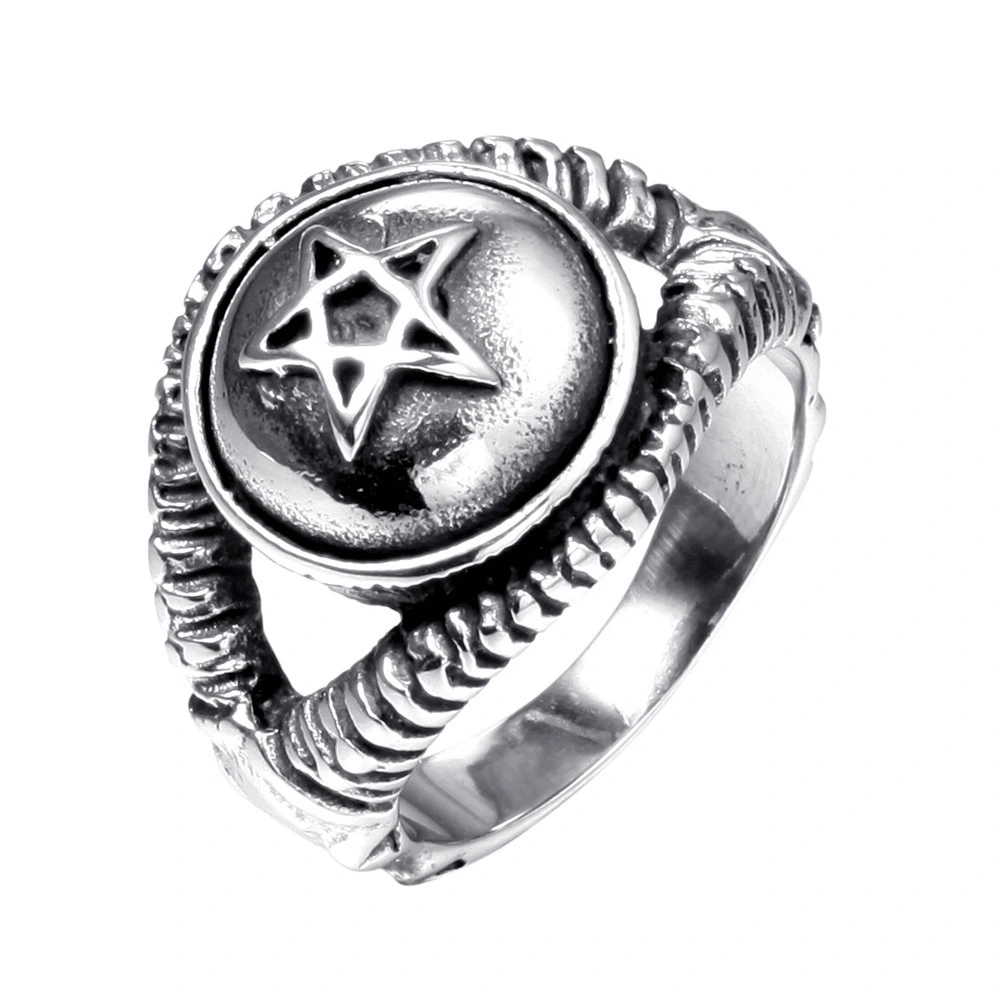 Stainless Steel Five-pointed Star Six-pointed Star Ring