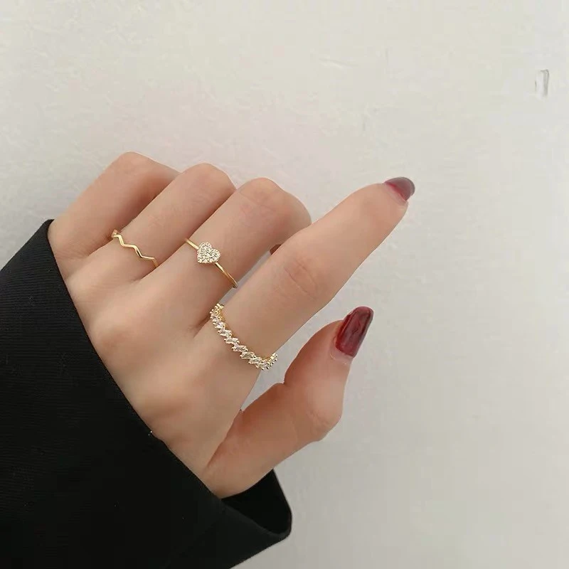 Personalized Simple Love Wave Ring Women