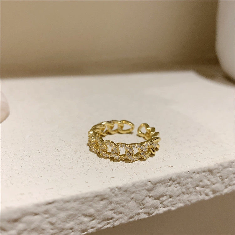 Korean Retro Micro-inlaid Zircon Diamond Ring