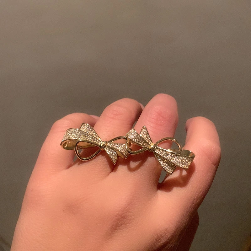 Hollow Ribbon Adjustable Bow Ring