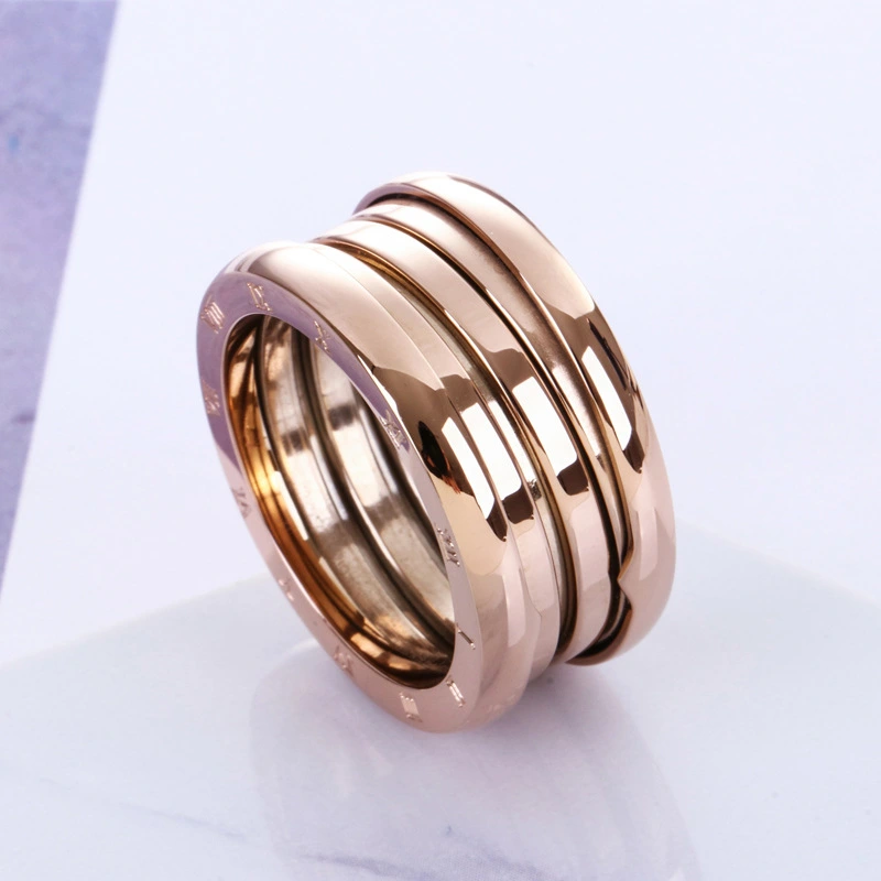 Factory Direct Sale Classic Spring Titanium Steel Rose Gold Ring Rose Gold Couple Ring Pair Ring For Men And Women