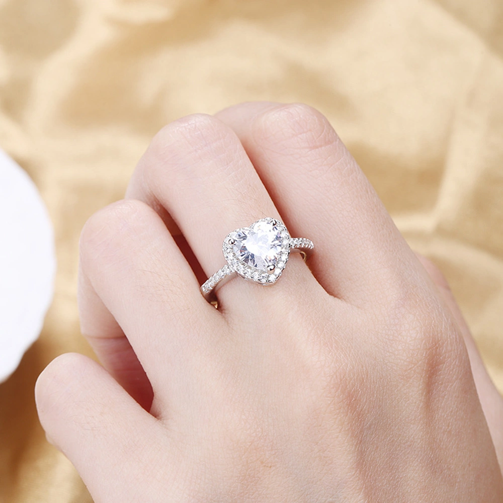 Love Diamond Ring Female Moissanite Ring Simulation Zircon Carat Wedding Jewelry