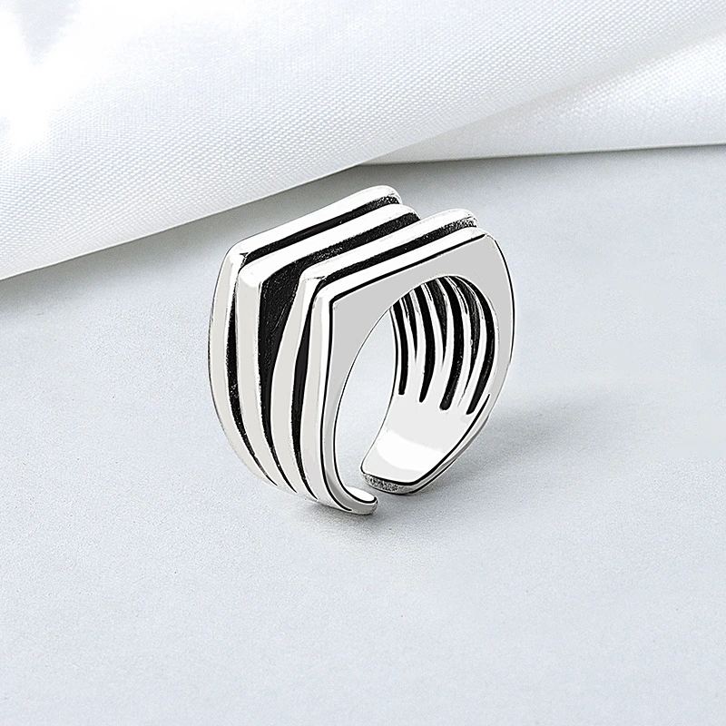 European And American Retro Irregular Multi-layer Men's Ring