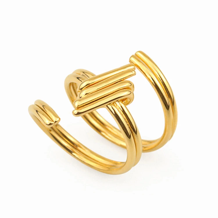 Ins Design Geometric Rotating Ring Female Personality Fashion Multi-layer Line Woven Ring Opening Jewelry